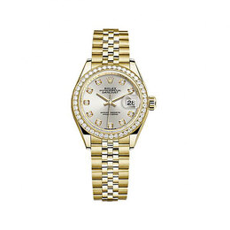 Rolex Lady-Datejust Silver Dial 18 Carat Yellow Gold Jubilee Watch 279138sdj