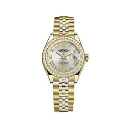Rolex Lady-Datejust Silver Dial 18 Carat Yellow Gold Jubilee Watch 279138srj
