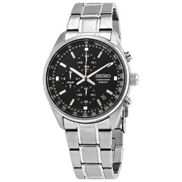 Seiko Chronograph Mens Watch SSB379 Analog Quartz Tachymeter with Date