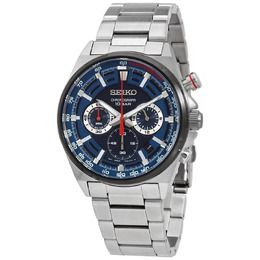 Seiko Chronograph Quartz Blue Dial Mens Watch ssb407p1