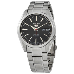Seiko 5 Automatic Black Dial Stainless Steel Mens Watch snkl45j1