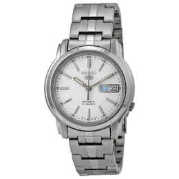 Seiko Automatic White Dial Stainless Steel Mens Watch snkl75