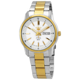 Seiko 5 Automatic Silver Dial Two-tone Mens Watch snkp14j1