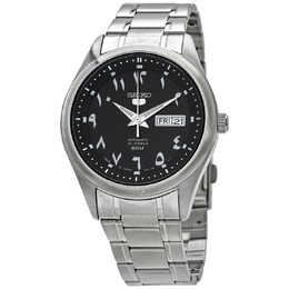Seiko 5 Automatic Black Arabic Dial Mens Watch snkp21j1