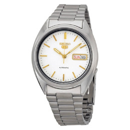 Seiko Series 5 Automatic Off White Dial Mens Watch snxg47