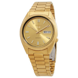 Seiko Series 5 Automatic Gold Dial Mens Watch snxs80k1