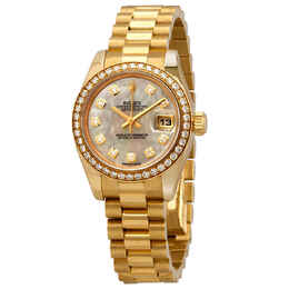 Rolex Lady-Datejust 26 Mother Of Pearl Dial 18K Yellow Gold President Automatic Ladies Watch 179138mdp