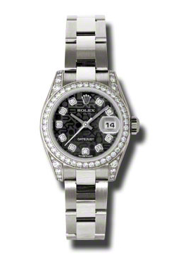 Rolex Lady Datejust 26 Black Dial 18K White Gold Oyster Bracelet Automatic Watch 179159bkjdo