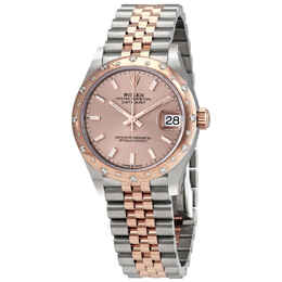 Rolex DateJust 31 Rose Dial Automatic Ladies Stainless Steel 18kt Everose Gold Jubliee Watch 278341psj