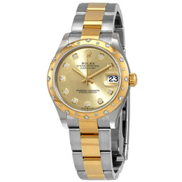 Rolex Datejust 31 Automatic Champagne Diamond Dial Ladies Steel and 18kt Yellow Gold Oyster Watch 278343cdo