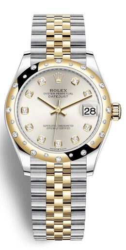 Rolex Datejust 31 Silver Diamond Dial Automatic Ladies Steel and 18kt Yellow Gold Jubilee Watch 278343sdj