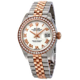 Rolex Lady Datejust White Dial Automatic Ladies Steel and 18K Everose Gold Jubilee Watch 279381wrj