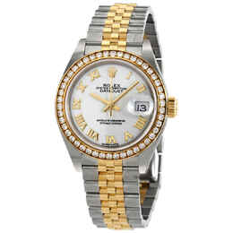 Rolex Lady-Datejust White Dial Automatic Ladies Steel and 18kt Yellow Gold Jubilee Diamonds Watch 279383wrj