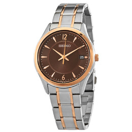Seiko Sapphire Quartz Brown Dial Mens Watch sur470p1