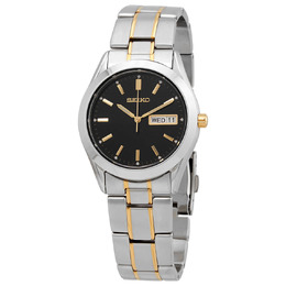 Seiko Essentials SUR363 Men's Quartz Watch, Black Dial