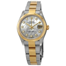 Rolex Datejust 31Mother of Pearl Diamond Dial Automatic Ladies Steel and 18kt Yellow Gold Oyster Watch 278273mdo