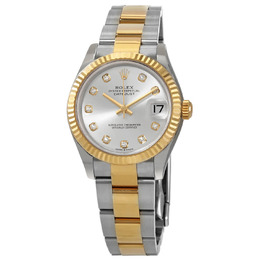 Rolex Datejust 31 Silver Diamond Dial Automatic Ladies Steel and 18kt Yellow Gold Oyster Watch 278273sdo