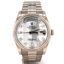 Pre-owned Rolex Day-Date Automatic Diamond Unisex Watch 118239mdp