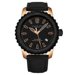Stuhrling Original Aquadiver M15241 Mens Black Dial Watch