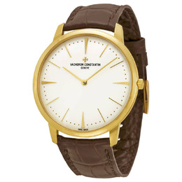 Vacheron Constantin Patrimony Grand Taille Manual Wind Silver Dial Brown Leather Mens Watch 81180000J-9118 81180/000j-9118