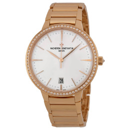 Vacheron Constantin Patrimony Contemporaine Silver Dial 18kt Rose Gold Ladies Watch 85515ca1r-9840