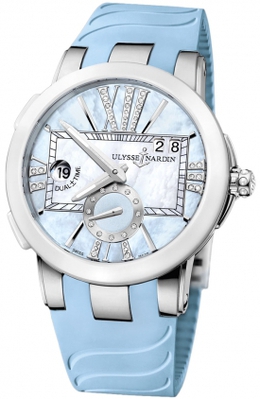 Ulysse Nardin Executive Dual Time Mother of Pearl Dial Diamond Ladies Watch 243-10-393 243-10/393