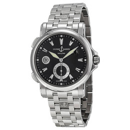 Ulysse Nardin GMT Big Date Black Dial Stainless Steel Mens Watch 243-55-7-92 243-55-7/92