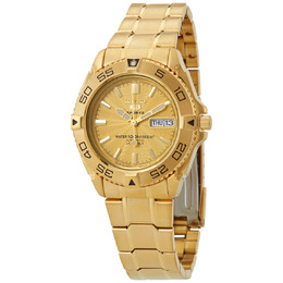 Seiko 5 Sports Automatic Gold Dial Mens Watch snzb26j1