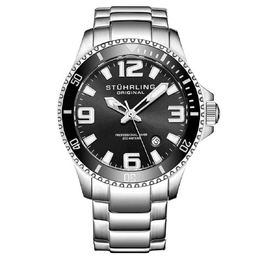 Stuhrling Original Aquadiver Black Dial Mens Watch model m15266