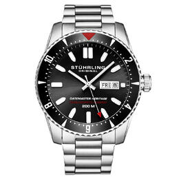Stuhrling Original Mens Automatic Black Dial Aquadiver Watch M16769