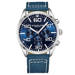 Stuhrling Aviator Blue Dial Mens Watch m15928