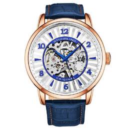 Stuhrling Original Silver Skeleton Dial Mens Watch M15854