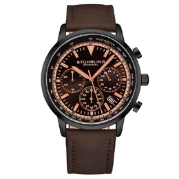 Stuhrling Original Monaco Brown Dial Brown Leather Mens Watch M15891