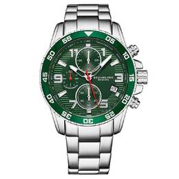 Stuhrling Original Monaco Mens Watch M15793 - Green Dial Chronograph