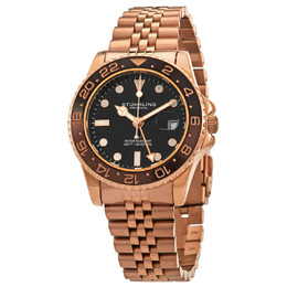 Stuhrling Original Aquadiver Mens Watch M15839 Black Dial