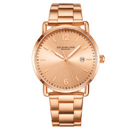 Men's Stuhrling Original Symphony M16946 Quartz Rose Gold Dial Watch