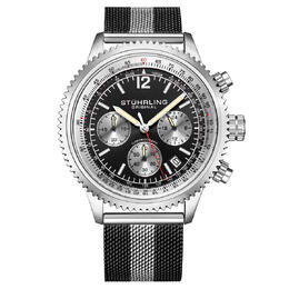 Stuhrling Original Monaco Chronograph Quartz Black Dial Mens Watch - Model No. M17132