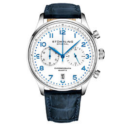 Stuhrling Original Monaco Chronograph Quartz White Dial Mens Watch M16840