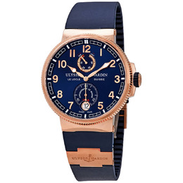Ulysse Nardin Marine Chronometer Manufacture Blue Dial Blue Rubber Mens Watch 11861263/63