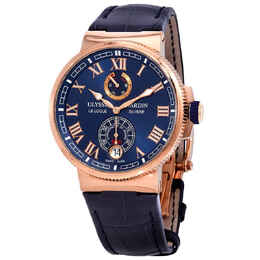Ulysse Nardin Marine Blue Dial Automatic Mens 18kt Rose Gold Watch 1186-126/43