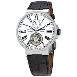 Ulysse Nardin Marine Tourbillon Automatic White Enamel Dial Mens Watch 1283-181/e0