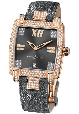 Ulysse Nardin Caprice Grey Dial Stingray Leather Automatic Ladies Watch 136-91ac-309