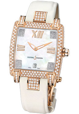 Ulysse Nardin Caprice Mother of Pearl Dial Satin Strap Automatic Ladies Watch 136-91fc-301