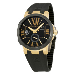 Pre-owned Ulysse Nardin Executive Dual Time GMT Black Dial Mens Watch 246-00-3/42