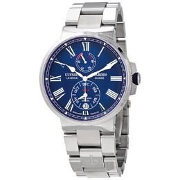 Ulysse Nardin Marine Chronometer Annual Calendar Automatic Blue Dial Mens Watch 1133-210-7m/e3
