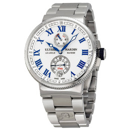 Ulysse Nardin Marine Chronometer White Dial Stainless Steel Mens Watch 1183-126-7M-40 1183-126-7m/40