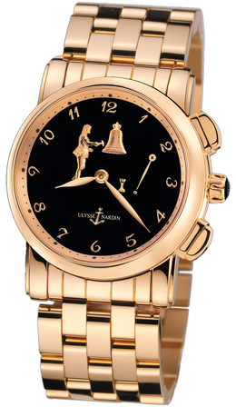 Ulysse Nardin Hour Striker Black Dial 18kt Rose Gold Mens Watch 6106-103-8-E2 6106-103-8/e2
