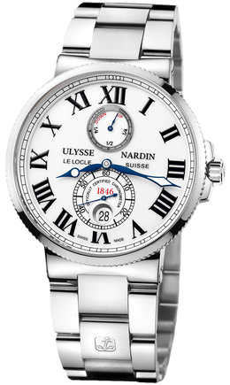 Ulysse Nardin Maxi Marine Chronometer White Dial Stainless Steel Automatic Mens Watch 263-67-7-40 263-67-7/40