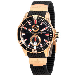 Ulysse Nardin Maxi Marine Diver Black Dial With Wave Design Automatic 18kt Rose Gold Mens Watch 266-10-3/92