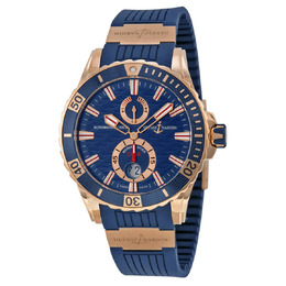Ulysse Nardin Maxi Marine Diver 18kt Rose Gold Blue Dial Mens Watch 266-10-3-93 266-10-3/93